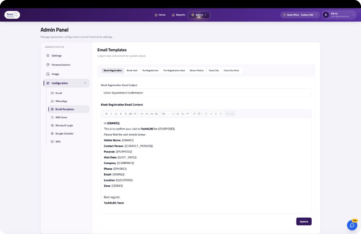 Verify your details screen