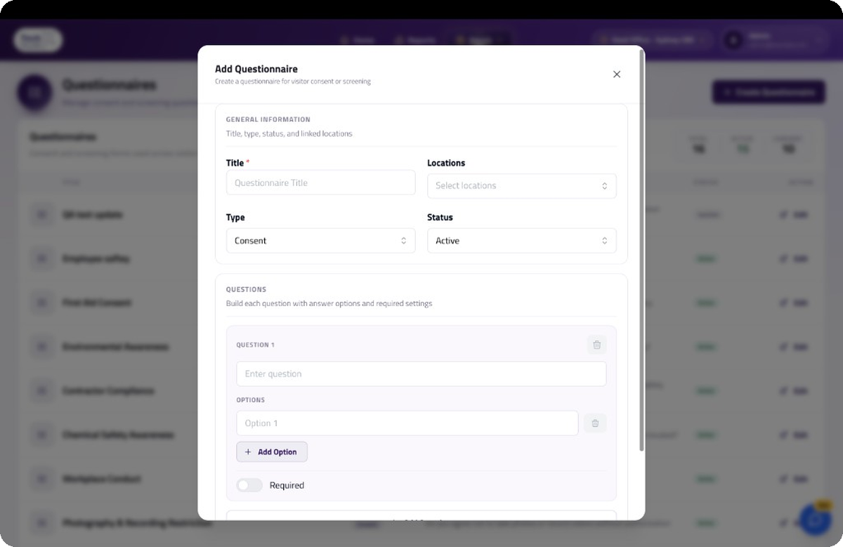 Product screen
